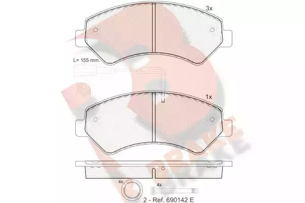 Комплект тормозных колодок ICER 141836 (24466, 24467, 22022, D1540-8748)