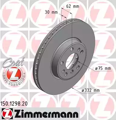 Тормозной диск ZIMMERMANN 150.1298.20