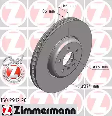 Тормозной диск ZIMMERMANN 150.2912.20