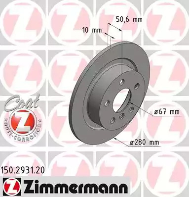 Тормозной диск ZIMMERMANN 150.2931.20