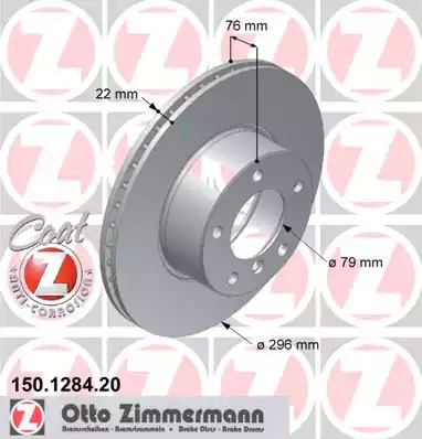 Тормозной диск ZIMMERMANN 150.1284.20