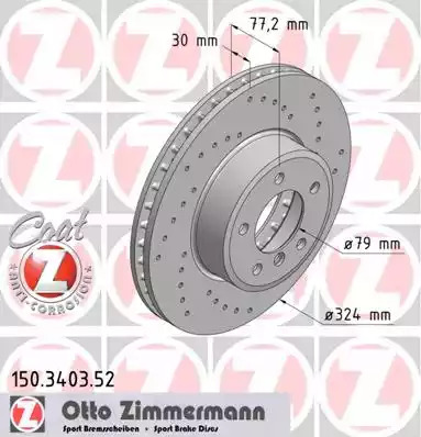 Тормозной диск ZIMMERMANN 150.3403.52