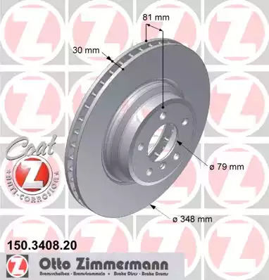 Тормозной диск ZIMMERMANN 150.3408.20