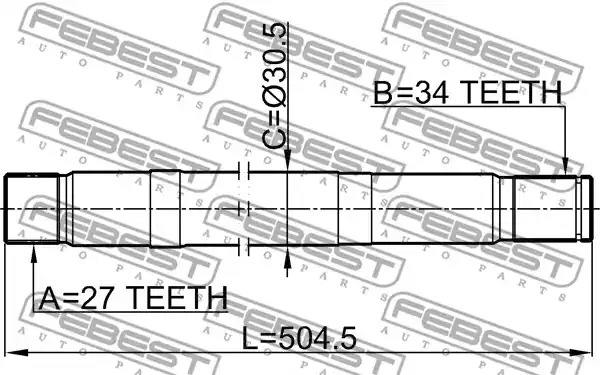 Вал FEBEST 1612-221