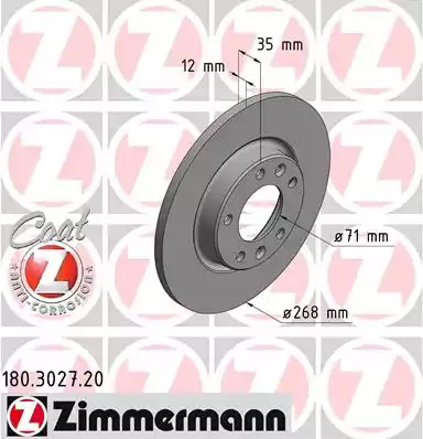 Тормозной диск ZIMMERMANN 180.3027.20