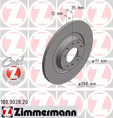 Тормозной диск ZIMMERMANN 180.3028.20