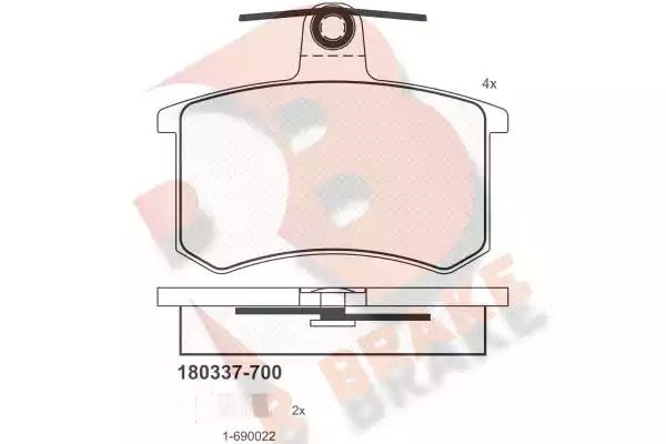 Комплект тормозных колодок ICER 180337-700 (20668, 20598, D228-7144, D306-7208)