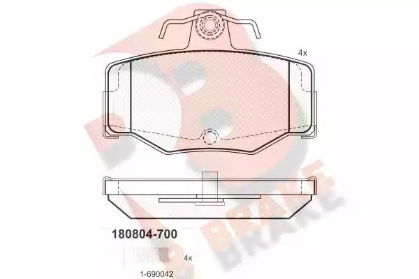 Комплект тормозных колодок ICER 180804-700 (21545, 24404, D1187-8305)