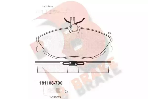 Комплект тормозных колодок ICER 181108-700 (21674, 21886, 21673, 21672, D1221-8342)