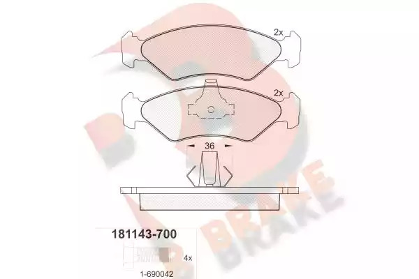 Комплект тормозных колодок ICER 181143-700 (23101, 23102, D1196-8316)