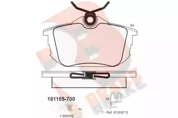 Комплект тормозных колодок ICER 181165-700 (21861, 21860, 23549, 23548, D838-7713)