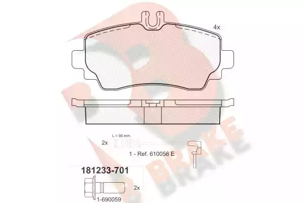 Комплект тормозных колодок ICER 181233-701 (23070, D1250-8368)