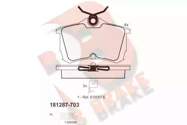 Комплект тормозных колодок ICER 181287-703 (23527, 23684, D1973-9200)