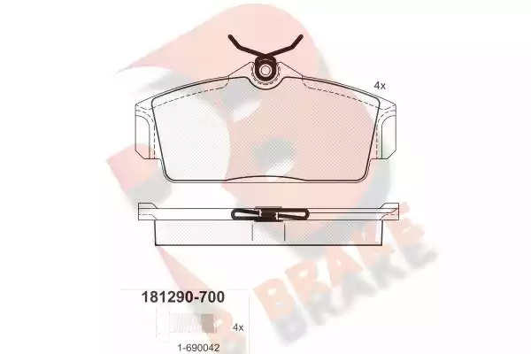 Комплект тормозных колодок ICER 181290-700 (23463, 23093, D1147-8257)