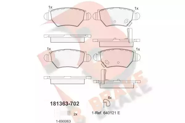 Комплект тормозных колодок ICER 181363-702 (23258, 23260, 23261, 23264, 23265, 23259, 23262, 23263, D1461-8661)