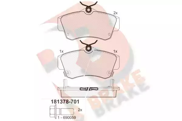 Комплект тормозных колодок ICER 181378-701 (23532, 23533, 23534, D841-7716)