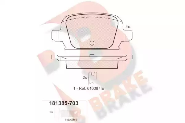 Комплект тормозных колодок ICER 181385-703 (23284, D1533-8742)