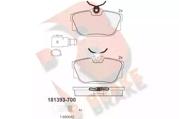 Комплект тормозных колодок ICER 181393-700 (23446, 23224, 23223)