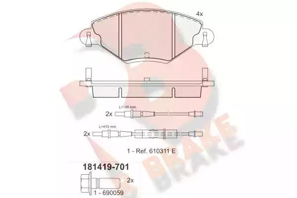 Комплект тормозных колодок ICER 181419-701 (23277, 23274)