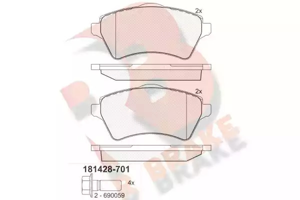 Комплект тормозных колодок ICER 181428-701 (23615, D926-7827)