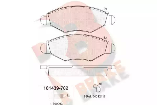 Комплект тормозных колодок ICER 181439-702 (23597, 23598, D1143-8254)