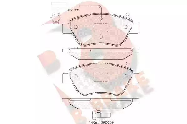 Комплект тормозных колодок ICER 181444-203 (23706, 23705, 23707, 23979, 23982, D1616-9172)