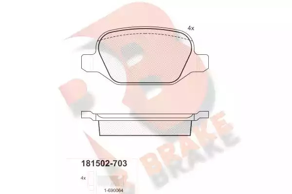 Комплект тормозных колодок ICER 181502-703 (23517, D1492-8692)