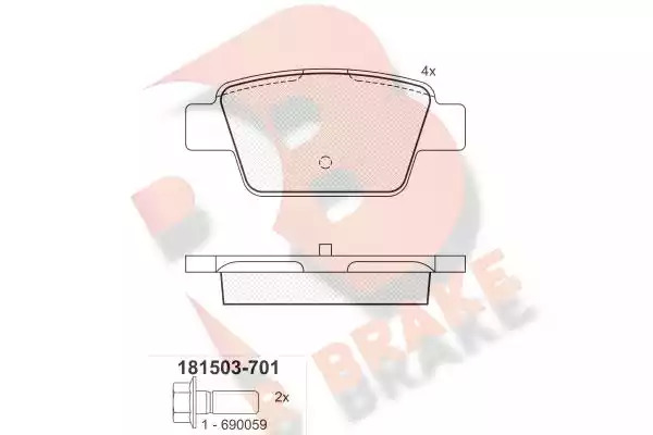 Комплект тормозных колодок ICER 181503-701 (23714, D1620-8832)