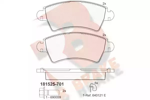 Комплект тормозных колодок ICER 181525-701 (23332, 23333, D1481-8680)