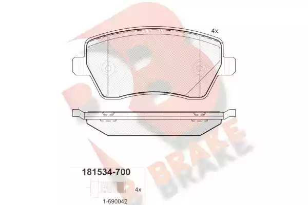 Комплект тормозных колодок ICER 181534-700 (23973, 25729, D1435-8553)