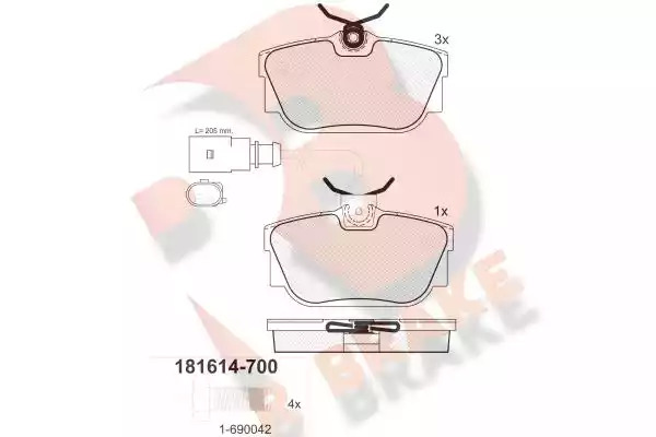 Комплект тормозных колодок ICER 181614-700 (23224, 23446, 23223, D877-7755)