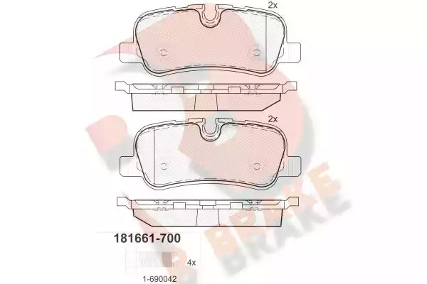 Комплект тормозных колодок ICER 181661-700 (24192, D1099-8203, D1099-8666)