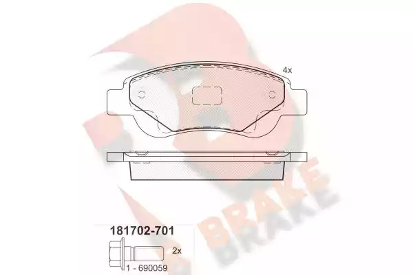 Комплект тормозных колодок ICER 181702-701 (23959, 22075)