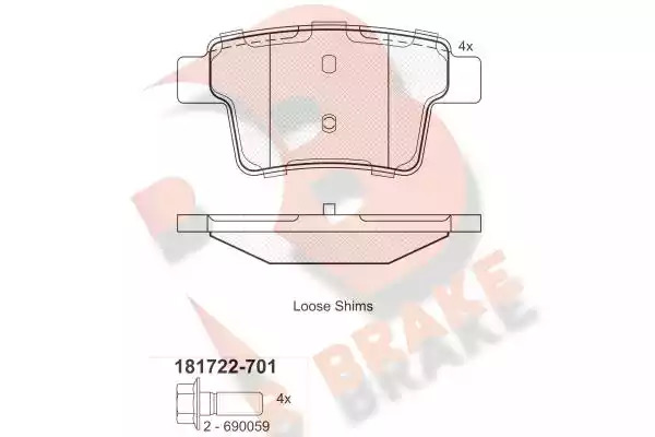 Комплект тормозных колодок ICER 181722-701 (24260, D1071-7976)