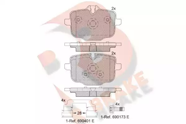 Комплект тормозных колодок ICER 182005-202 (24704, 25636, D1850-9077)