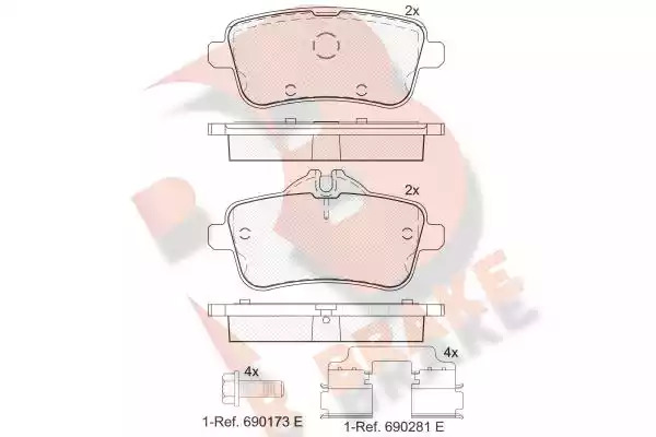 Комплект тормозных колодок ICER 182072-066 (25215, 25216, D1630-8848)