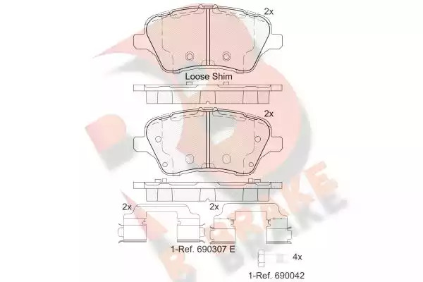 Комплект тормозных колодок ICER 182108 (25134, 25135, D1730-8954)