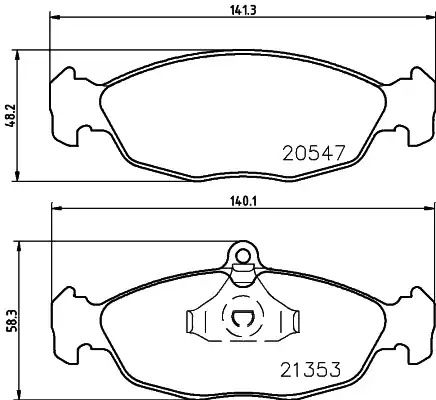 Комплект тормозных колодок HELLA PAGID 8DB 355 007-531 (T1045, 20547, 21353, 7563D688, 8250D1139)