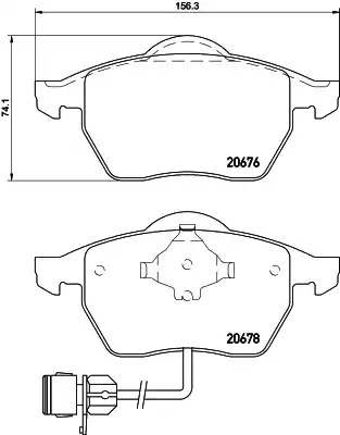 Комплект тормозных колодок HELLA PAGID 8DB 355 007-461 (T1035, 20676, 20678, 7434D555, 7434D687)