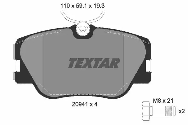 Комплект тормозных колодок TEXTAR 2094102 (20941, 20941 193  1 4, 21028, 7311D423)