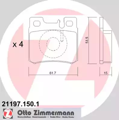 Комплект тормозных колодок ZIMMERMANN 21197.150.1 (21197)