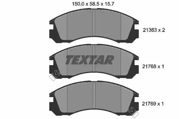 Комплект тормозных колодок TEXTAR 2136301 (21363, 21363 157  0 5, 21768, 21769, 7412D530)