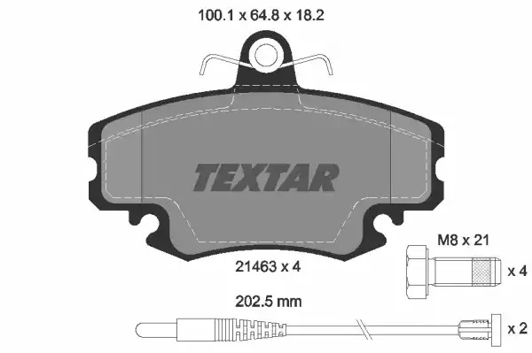 Комплект тормозных колодок TEXTAR 2146304 (21463, 21463 182  3 4, 8256D1146)