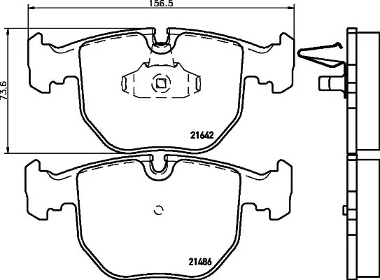 Комплект тормозных колодок HELLA PAGID 8DB 355 008-281 (T1136, 21486, 21642, 7560D681)