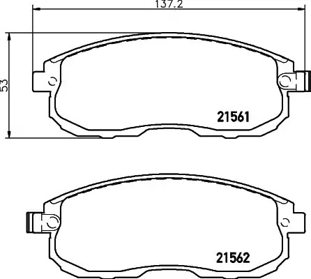 Комплект тормозных колодок HELLA PAGID 8DB 355 013-991 (T1777, 21561, 21562, 7318D815)