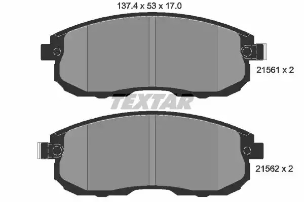 Комплект тормозных колодок TEXTAR 2156201 (21561, 21562, 21562 170  0 5, 7318D430, 7318D815)