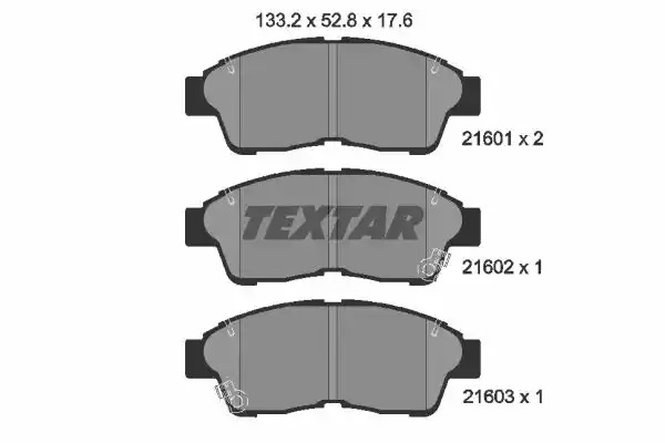 Комплект тормозных колодок TEXTAR 2160101 (21601, 21601 176  0 5, 21602, 21603, 7441D562, 7441D695)