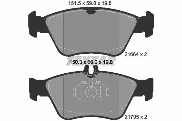 Комплект тормозных колодок TEXTAR 2166404 (21664, 21664 198  0 5, 21795, 7583D710)