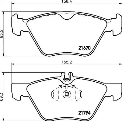 Комплект тормозных колодок HELLA PAGID 8DB 355 007-861 (T1092, 21670, 21794, 7609D740, 7730D853)