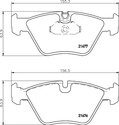 Комплект тормозных колодок HELLA PAGID 8DB 355 007-961 (T1103, 21676, 21677, 7397D394, 7592D725, 8522D1410)